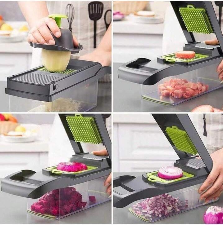 ADJUSTABLE 14-IN-1 - VEGETABLE CUTTER & SHREDDER