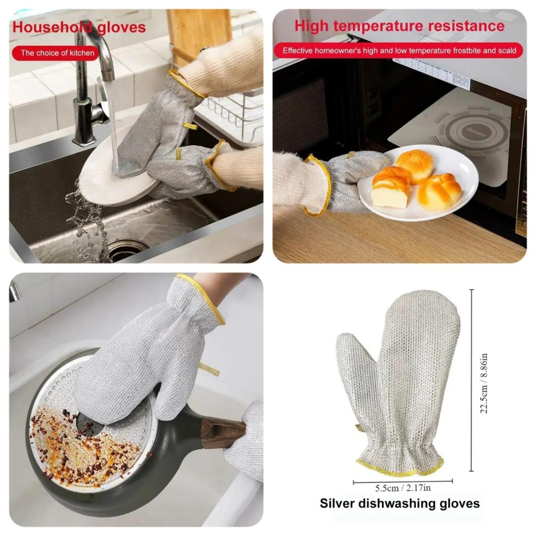 Cleaning Cloth Kitchen Magic Dishwashing Gloves Steel Wire Cleaning Rag Microwave Stove Clean Tools Dish Cloth