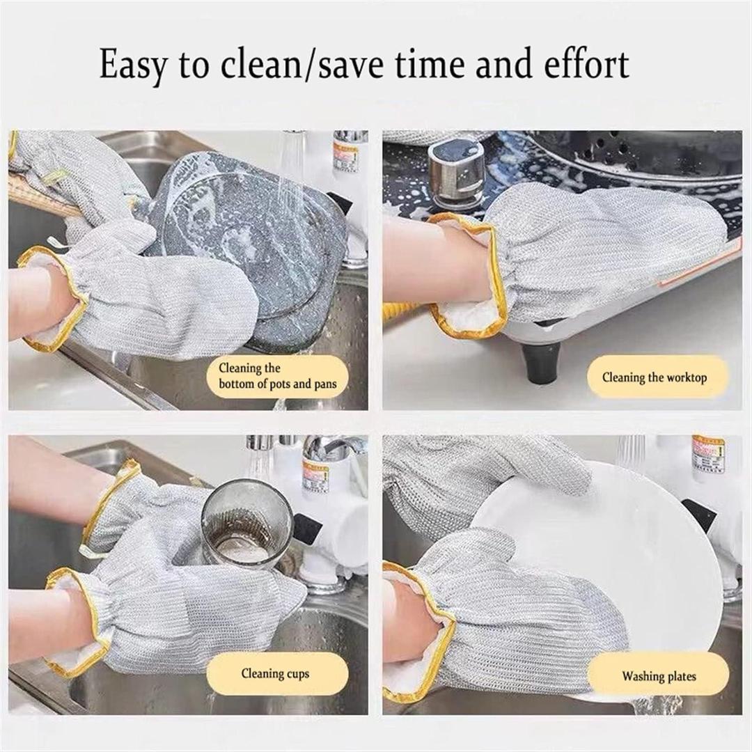 Cleaning Cloth Kitchen Magic Dishwashing Gloves Steel Wire Cleaning Rag Microwave Stove Clean Tools Dish Cloth